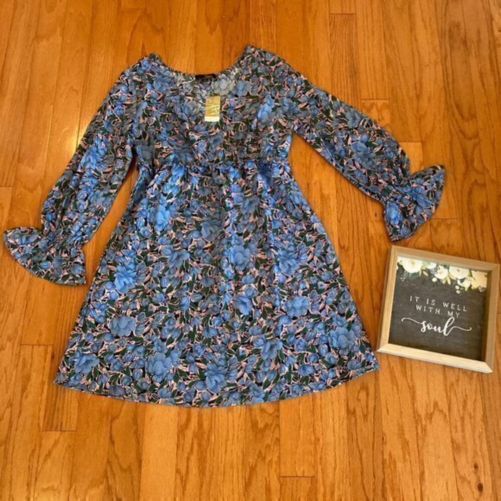 Suzanne Betro Tropical Floral Ruffle Waist Mumu A-Line Dress Sz XL NWT